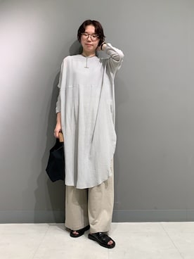 「アイテム（チュニック）」を使った、yoshidadaさん（レディース・162cm）の夏コーディネート