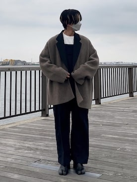「秋冬」｜「アイテム（サロペット/オーバーオール）」を使った、京丸さん（メンズ・171cm）の秋コーディネート