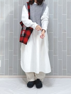 「MUJI Labo（ムジラボ）のアイテム」を使った、sui𓆸さん（レディース・156cm）の冬コーディネート