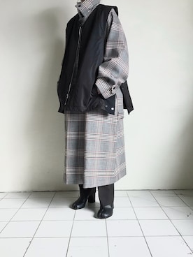 「stein」｜「アイテム（ステンカラーコート）」を使った、TITY niigataさん（レディース・160cm）の冬コーディネート