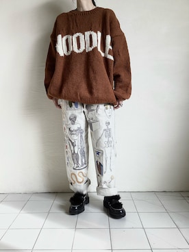 「刺繍」｜「アイテム（ローファー）」を使った、TITY niigataさん（レディース・160cm）の冬コーディネート