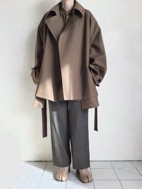 「マルジェラ」｜「アイテム（トレンチコート）」を使った、TITY niigataさん（レディース・160cm）の秋コーディネート