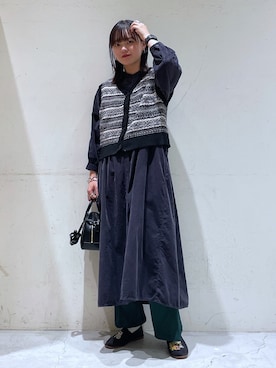 「コーデュロイシャツ」｜ハルナさん（レディース・163cm・20代）の秋コーディネート