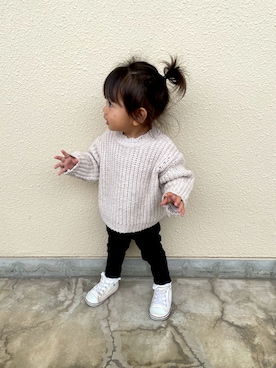 「ZARA KIDSのアイテム（パンツ、ブラック系）」を使った、eri.さん（レディース）の秋コーディネート