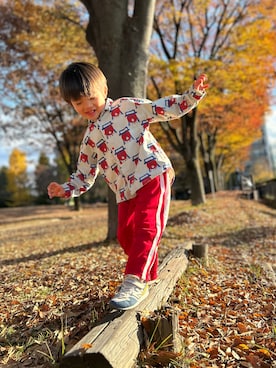 「アイテム（トップス）」を使った、いちまるさん（キッズ・90cm）の秋コーディネート