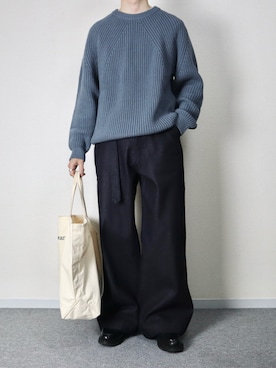 「LLBean SIGNATURE（エルエルビーンシグネチャー）のL.L.Bean/エルエルビーン Grocery Tote/グローサリートート（トートバッグ）」を使った、takakiさん（メンズ・165cm）の秋コーディネート