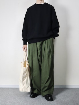 「アイテム（トートバッグ）」を使った、takakiさん（メンズ・165cm）の秋コーディネート