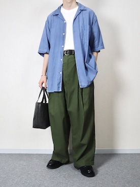 「OUTIL（ウティ）のアイテム（パンツ）」を使った、takakiさん（メンズ・165cm）の春コーディネート