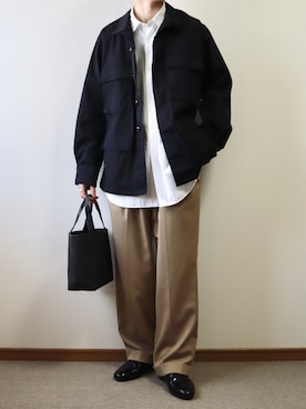「BASISBROEK（バシスブルック）のアイテム（パンツ）」を使った、takakiさん（メンズ・165cm）の春コーディネート