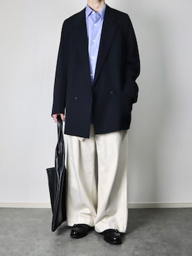 「COMOLI（コモリ）のアイテム」を使った、takakiさん（メンズ・165cm）の冬コーディネート