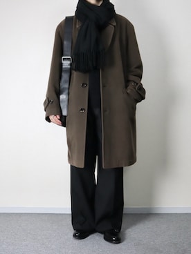 「アイテム（スラックス）」を使った、takakiさん（メンズ・165cm）の冬コーディネート