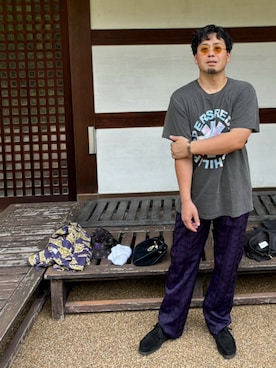 「Needles（ニードルス）のアイテム（パンツ）」を使った、Bスケさん（メンズ・173cm）の春コーディネート