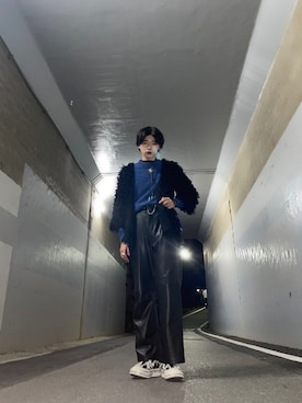 「Yohji Yamamoto（ヨウジヤマモト）のアイテム（スニーカー）」を使った、ayuさん（メンズ・186cm）の秋コーディネート