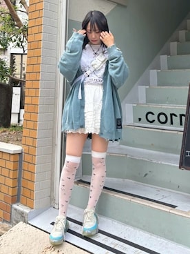 「ハイソックス」｜CandyStripperさん（レディース・160cm）の秋コーディネート