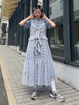 「シャーリング」｜CandyStripperさん（レディース・162cm）の夏コーディネート