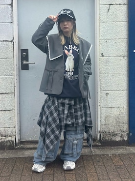 「ワイドシルエット」｜CandyStripperさん（レディース・154cm）の秋コーディネート