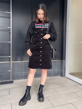「Candy Stripper」｜「アイテム（ジャンパースカート）」を使った、CandyStripperさん（レディース・161cm）の冬コーディネート