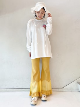 「コットンレース」｜CandyStripperさん（レディース・161cm）の春コーディネート