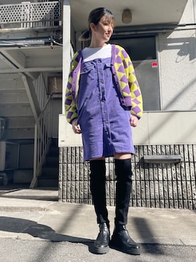 「Candy Stripper」｜「アイテム（ジャンパースカート）」を使った、CandyStripperさん（レディース・162cm）の春コーディネート