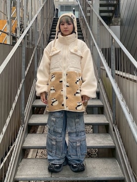 「アイテム（ダウンジャケット/コート）」を使った、CandyStripperさん（レディース・148cm）の秋コーディネート