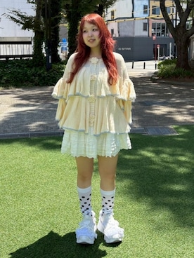 「コットンレース」｜CandyStripperさん（レディース・156cm）の夏コーディネート