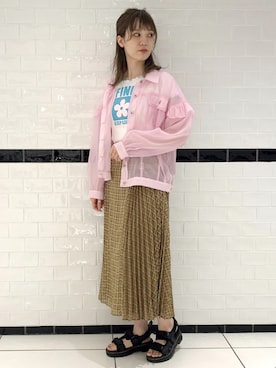 「Candy Stripper」｜「アイテム（その他アウター）」を使った、CandyStripperさん（レディース・167cm）の夏コーディネート