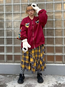 「アイテム（MA-1）」を使った、CandyStripperさん（レディース・154cm）の冬コーディネート