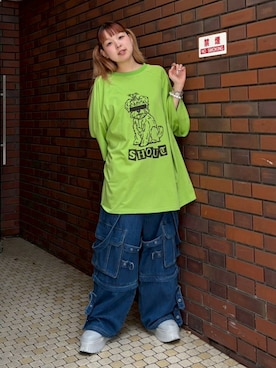 「ラグランTシャツ」｜CandyStripperさん（レディース・156cm）の夏コーディネート