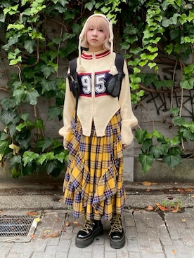 「アイテム（バックパック/リュック）」を使った、CandyStripperさん（レディース・148cm）の秋コーディネート