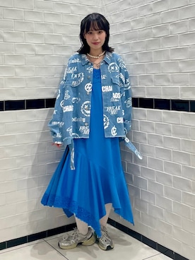「フレア」｜「アイテム（ジャケット/アウター）」を使った、CandyStripperさん（レディース・160cm）の夏コーディネート