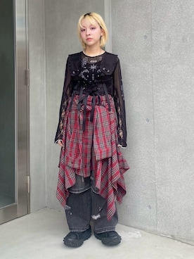 「アイテム（その他トップス）」を使った、CandyStripperさん（レディース・148cm）の夏コーディネート