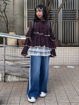 「Candy Stripper（キャンディストリッパー）のアイテム（パンツ）」を使った、CandyStripperさん（レディース・160cm）の秋コーディネート