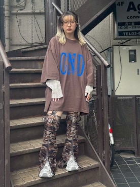 「Candy Stripper（キャンディストリッパー）のアイテム（パンツ）」を使った、CandyStripperさん（レディース・154cm）の秋コーディネート