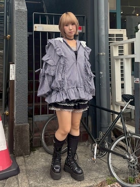 「Candy Stripper（キャンディストリッパー）のアイテム（パンツ）」を使った、CandyStripperさん（レディース・160cm）の秋コーディネート