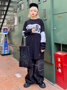 「Candy Stripper（キャンディストリッパー）のアイテム（キャップ）」を使った、CandyStripperさん（レディース・148cm）の夏コーディネート