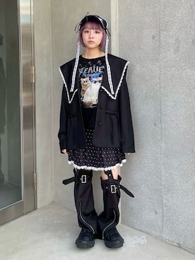 「アイテム（テーラードジャケット）」を使った、CandyStripperさん（レディース・148cm）の秋コーディネート