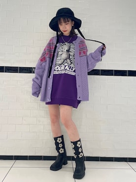 「Candy Stripper」｜「アイテム（スウェット）」を使った、CandyStripperさん（レディース・160cm）の冬コーディネート