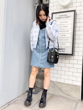 「Candy Stripper」｜「アイテム（ジャンパースカート）」を使った、CandyStripperさん（レディース・161cm）の冬コーディネート