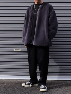 「stein（シュタイン）のアイテム（スウェット）」を使った、ユウタさん（メンズ・172cm）の冬コーディネート