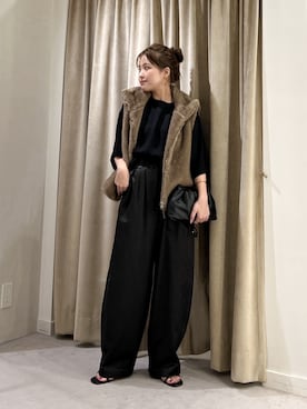 「アイテム（ベスト）」を使った、Manaeさん（レディース・155cm）の秋コーディネート