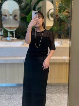「アイテム（ニット/セーター）」を使った、Manaeさん（レディース・155cm）の夏コーディネート