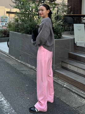 「Happy John（ハッピージョン）のアイテム」を使った、うるしさきあいさん（レディース・156cm）の秋コーディネート