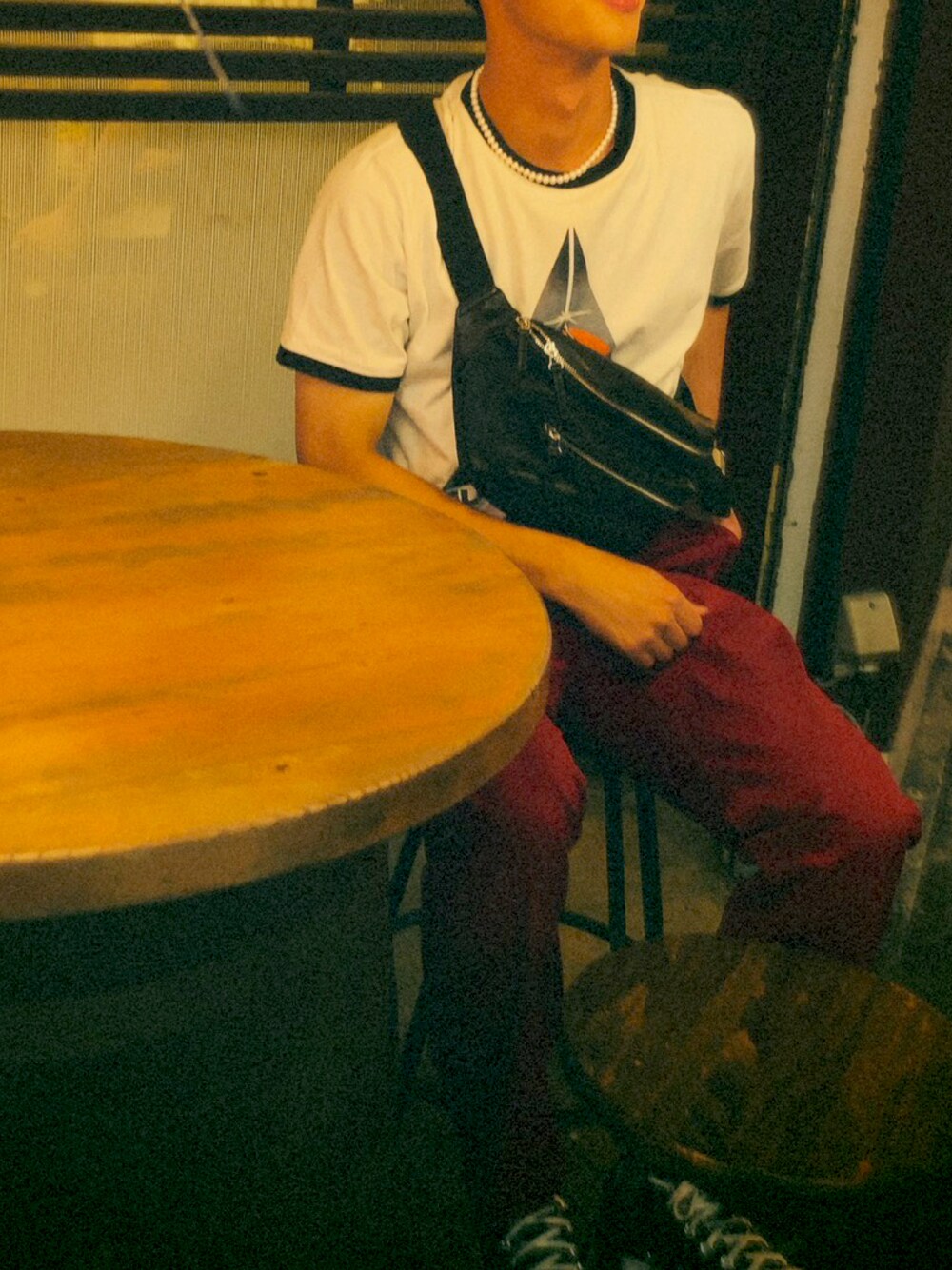 「今日のコーデ、休日スタイル、夏コーデ、リンガーTシャツ、ランスターハイク」｜「古着のアイテム（トップス、ホワイト系）」を使った、Tomoさん（メンズ・170cm）の夏コーディネートの1枚目の写真