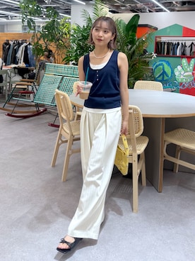 「アイテム（サンダル）」を使った、なつきさん（レディース・154cm）の夏コーディネート