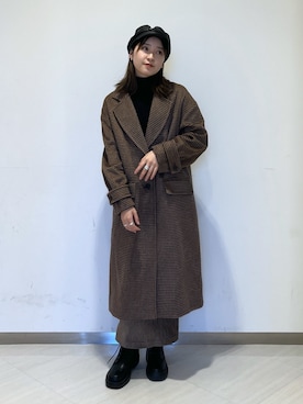 「FREE'S MART（フリーズマート）のアイテム（チェスターコート）」を使った、なつきさん（レディース・154cm）の冬コーディネート
