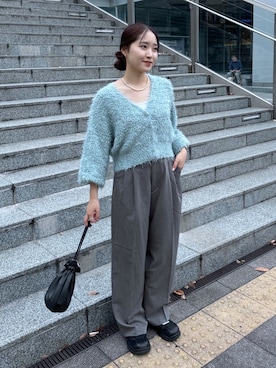 「グレーパンツ」｜なつきさん（レディース・154cm）の秋コーディネート