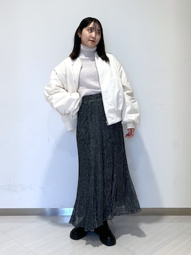 「FREE'S MART（フリーズマート）のアイテム（MA-1）」を使った、なつきさん（レディース・154cm）の冬コーディネート