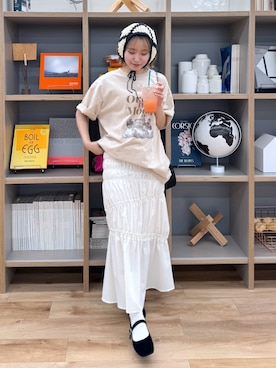 「FREE'S MART（フリーズマート）のアイテム（スカート）」を使った、なつきさん（レディース・154cm）の夏コーディネート