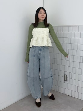 「FREE'S MART（フリーズマート）のアイテム（バレエシューズ）」を使った、なつきさん（レディース・154cm）の春コーディネート