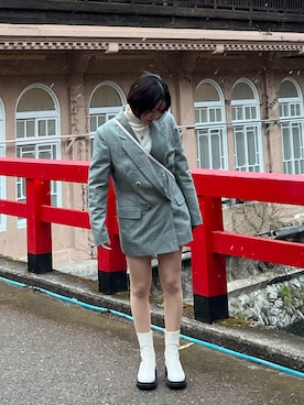 「Yves Saint Laurent（イヴサンローラン）のアイテム」を使った、なつきさん（レディース・154cm）の冬コーディネート